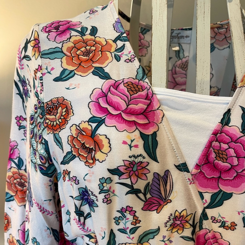 Arnhem Australia wrap maxi dress. Floral high end fabric. Size 8 fits US2 or 4 - Picture 8 of 10